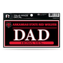 Arkansas State 3" X 6" True Pride Decal - Dad (Alternate)