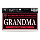 Arkansas State 3" X 6" True Pride Decal - Grandma (Alternate)