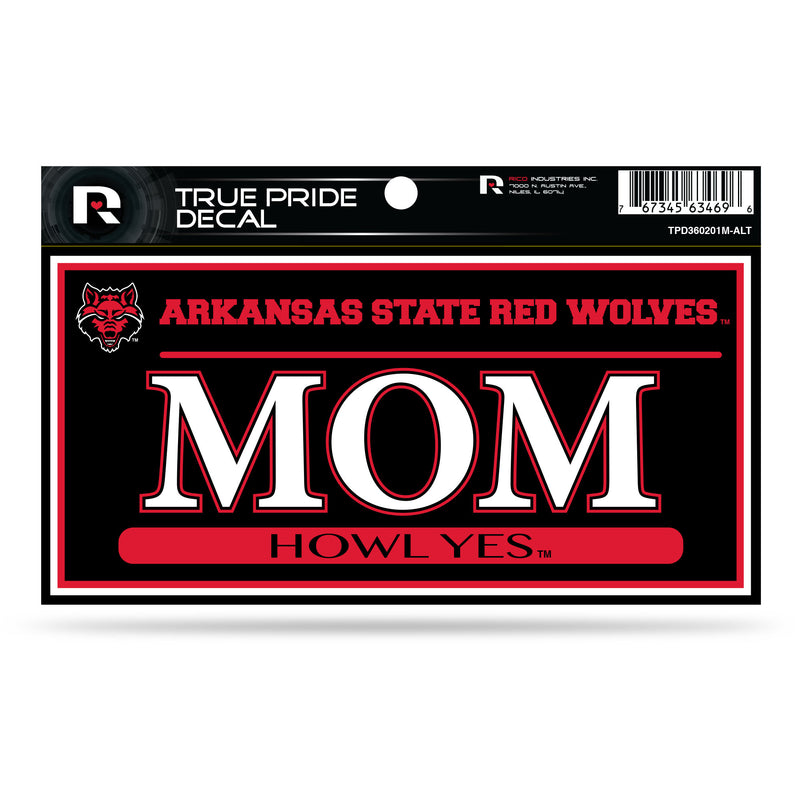 Arkansas State 3" X 6" True Pride Decal - Mom (Alternate)
