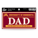Minnesota University 3" X 6" True Pride Decal - Dad