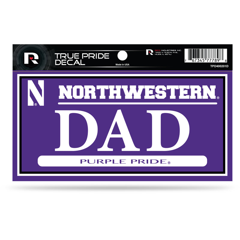 Northwestern 3" X 6" True Pride Decal - Dad