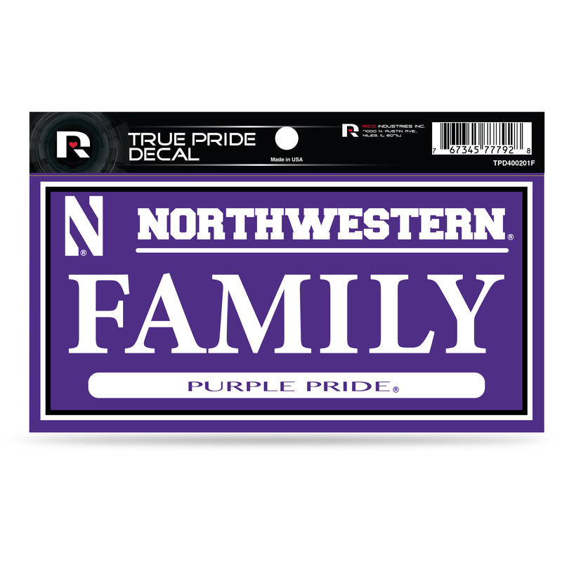 Northwestern 3" X 6" True Pride Decal - Family