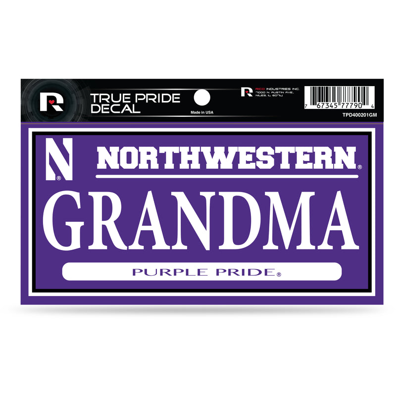 Northwestern 3" X 6" True Pride Decal - Grandma