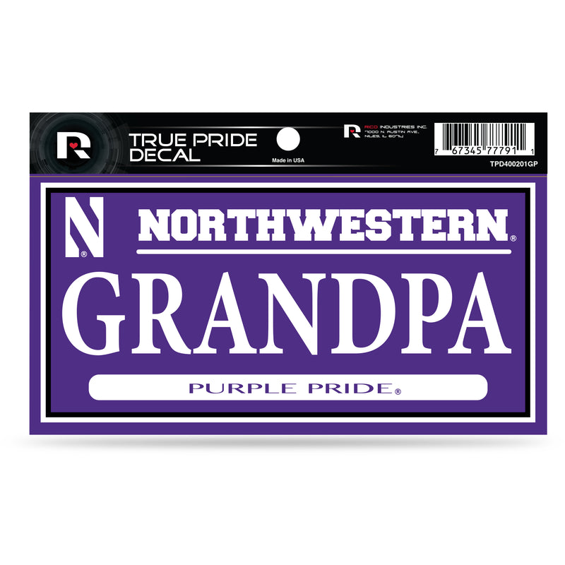 Northwestern 3" X 6" True Pride Decal - Grandpa