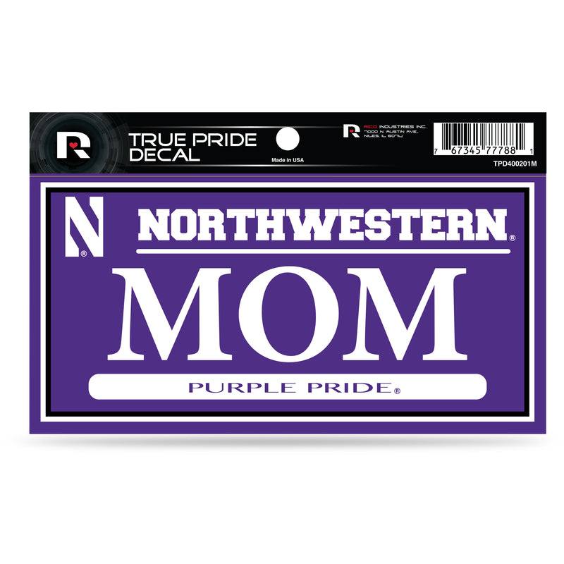 Northwestern 3" X 6" True Pride Decal - Mom
