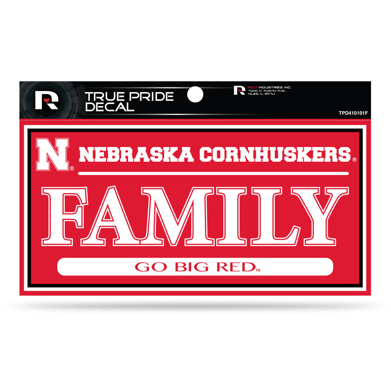 Nebraska 3" X 6" True Pride Decal - Family