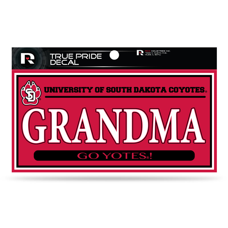 South Dakota University 3" X 6" True Pride Decal - Grandma