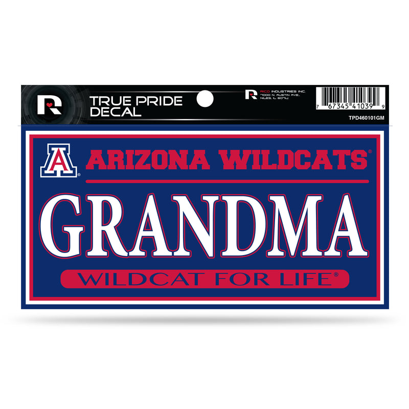 Arizona University 3" X 6" True Pride Decal - Grandma