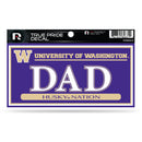Washington University 3" X 6" True Pride Decal - Dad