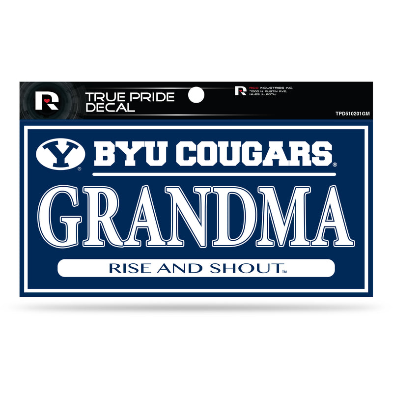 BYU 3" X 6" True Pride Decal - Grandma