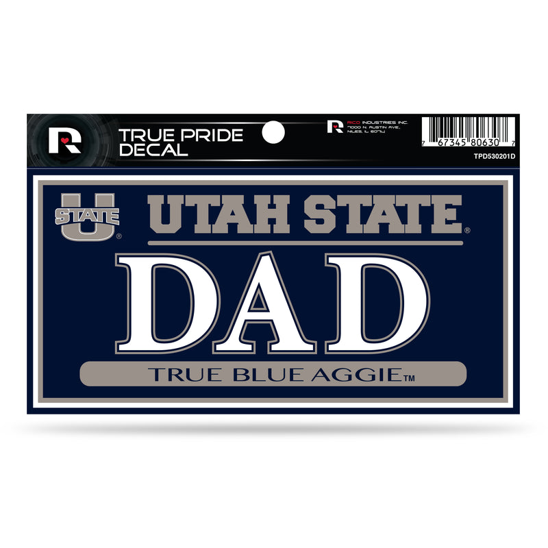 Utah State University 3" X 6" True Pride Decal - Dad