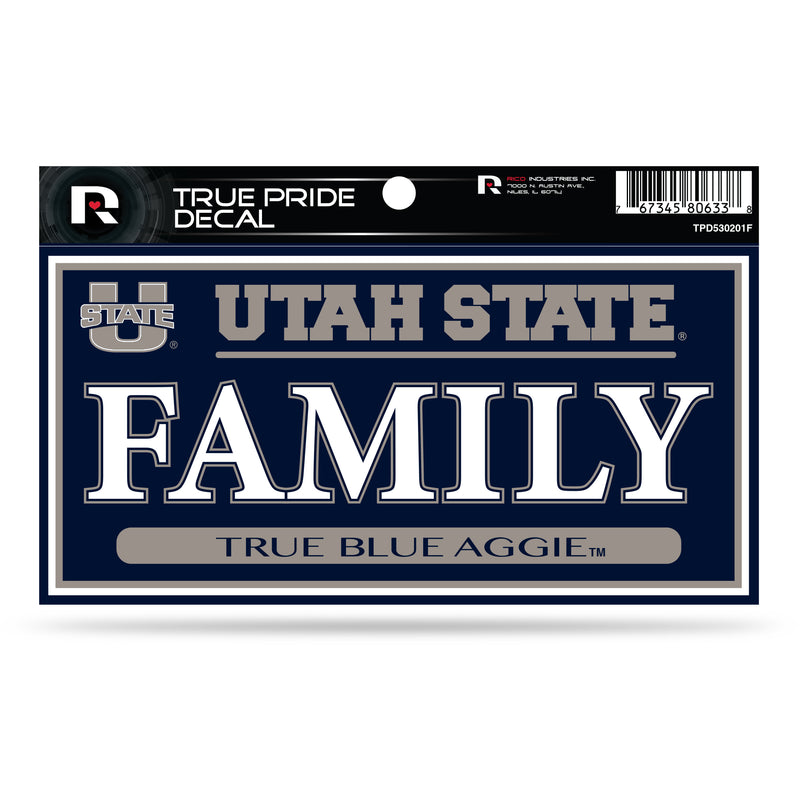 Utah State University 3" X 6" True Pride Decal - Family
