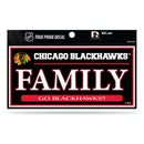 Chicago Blackhawks 3" X 6" True Pride Decal - Family
