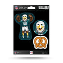 Eagles Triple Play Sticker - Hot Pretzel, Swoop, and Griffiti "FLY"