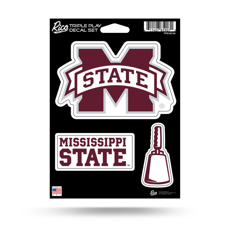 Mississippi State Bulldogs Triple Play Sticker Set