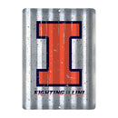 Illinois Fighting Illini Tin Metal Roof Sign (12"x16")