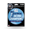 North Carolina University 7 Time College Basketball Champs Medium Die-Cut Vinyl Decal