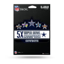 NFL Dallas Cowboys 5" x 7" Vinyl Die-Cut Decal - Car/Truck/Home Accessory By Rico Industries