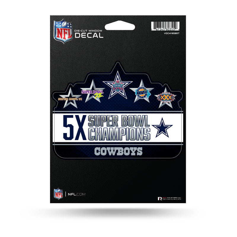 NFL Dallas Cowboys 5" x 7" Vinyl Die-Cut Decal - Car/Truck/Home Accessory By Rico Industries
