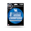 Kentucky University 8 Time College Basketball Champs Medium Die-Cut Vinyl Decal