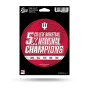 Indiana University 5 Time College Basketball Champs Medium Die-Cut Vinyl Decal