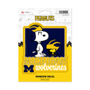 Michigan Wolverines Peanuts Game Day Medium Die Cut Decal