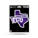 TCU Horned Frogs State Shape Medium Die Cut Decal