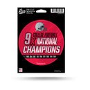 Ohio State University 9 Time College Football Champs Medium Die-Cut Vinyl Decal