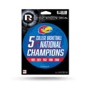 Kansas University 5 Time College Basketball Champs Medium Die-Cut Vinyl Decal