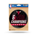 Bulls : 6 Time Nba Champs Medium Die-Cut Vinyl Decal