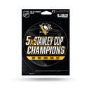 NHL Pittsburgh Penguins 5" x 7" Vinyl Die-Cut Decal - Car/Truck/Home Accessory By Rico Industries