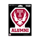 Temple University Alumni Medium Die Cut Decal