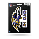NFL Baltimore Ravens 5" x 7" Vinyl Die-Cut Decal - Car/Truck/Home Accessory By Rico Industries