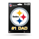 NFL Pittsburgh Steelers 5" x 7" Vinyl Die-Cut Decal - Car/Truck/Home Accessory By Rico Industries