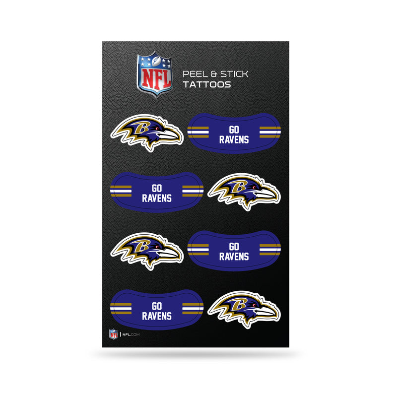 NFL Baltimore Ravens Peel & Stick Temporary Tattoos - Eye Black - Game Day Approved! By Rico Industries