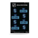 NHL Seattle Kraken Peel & Stick Temporary Tattoos - Eye Black - Game Day Approved! By Rico Industries