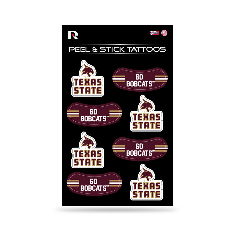 NCAA Texas State Bobcats Peel & Stick Temporary Tattoos - Eye Black - Game Day Approved! By Rico Industries