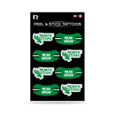 NCAA North Texas Mean Green Peel & Stick Temporary Tattoos - Eye Black - Game Day Approved! By Rico Industries