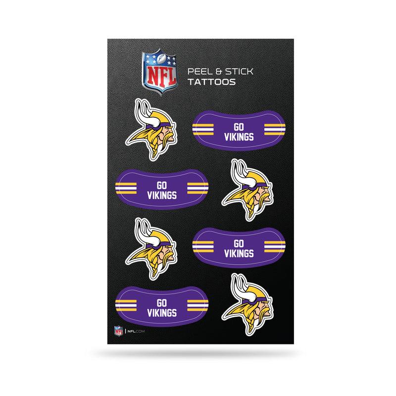 NFL Minnesota Vikings Peel & Stick Temporary Tattoos - Eye Black - Game Day Approved! By Rico Industries