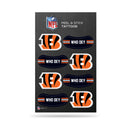 NFL Cincinnati Bengals Peel & Stick Temporary Tattoos - Eye Black - Game Day Approved! By Rico Industries