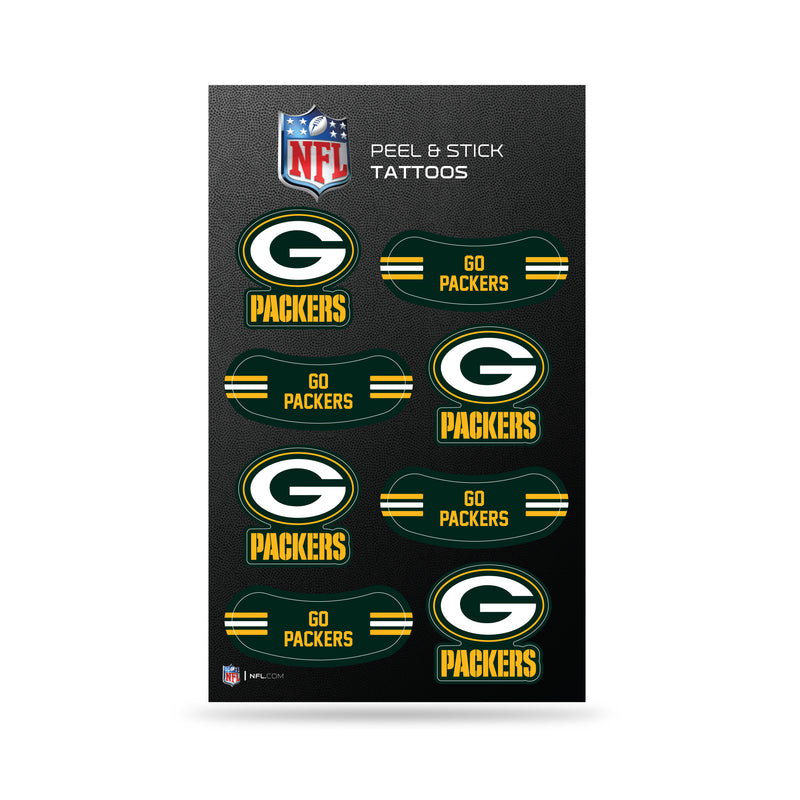 NFL Green Bay Packers Peel & Stick Temporary Tattoos - Eye Black - Game Day Approved! By Rico Industries