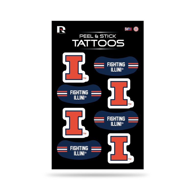 Illinois University Vertical Tattoo (3"X5")