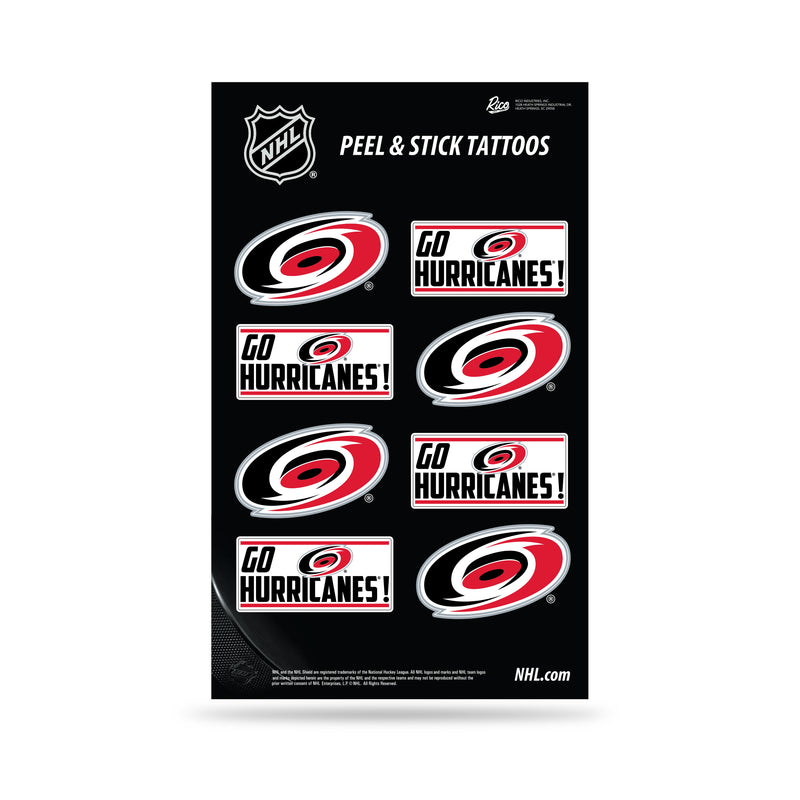 NHL Carolina Hurricanes Peel & Stick Temporary Tattoos - Eye Black - Game Day Approved! By Rico Industries