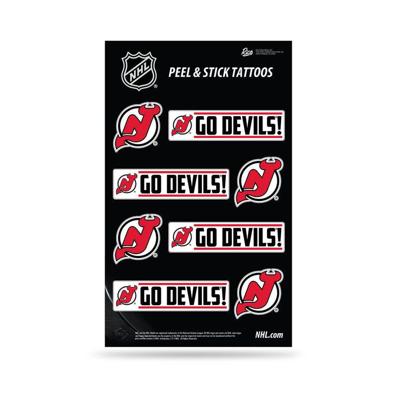 NHL New Jersey Devils Peel & Stick Temporary Tattoos - Eye Black - Game Day Approved! By Rico Industries