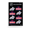 NHL Washington Capitals Peel & Stick Temporary Tattoos - Eye Black - Game Day Approved! By Rico Industries