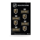 NHL Vegas Golden Knights Peel & Stick Temporary Tattoos - Eye Black - Game Day Approved! By Rico Industries