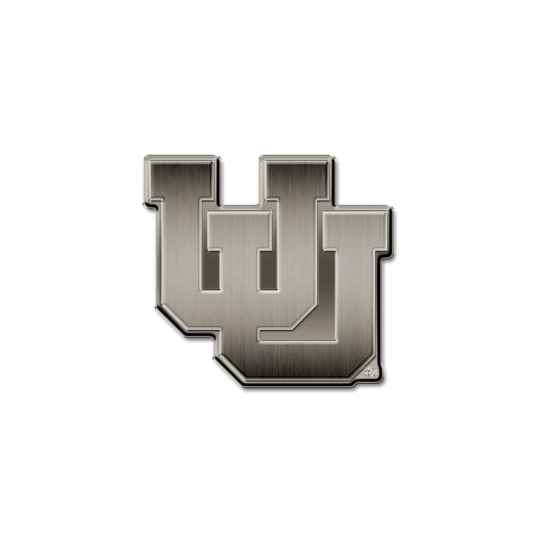 Utah Utes Antique Nickel Auto Emblem - Interlocking U