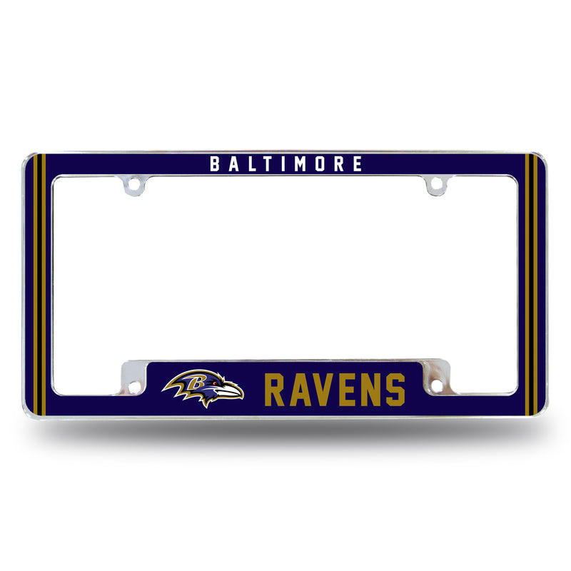 Ravens Alternate Design All Over Chrome Frame - Bottom Oriented