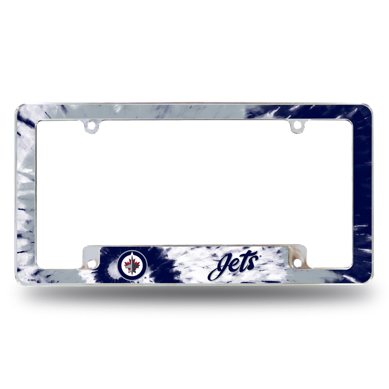 Jets - Win - Tie Dye Design - All Over Chrome Frame (Bottom Oriented)