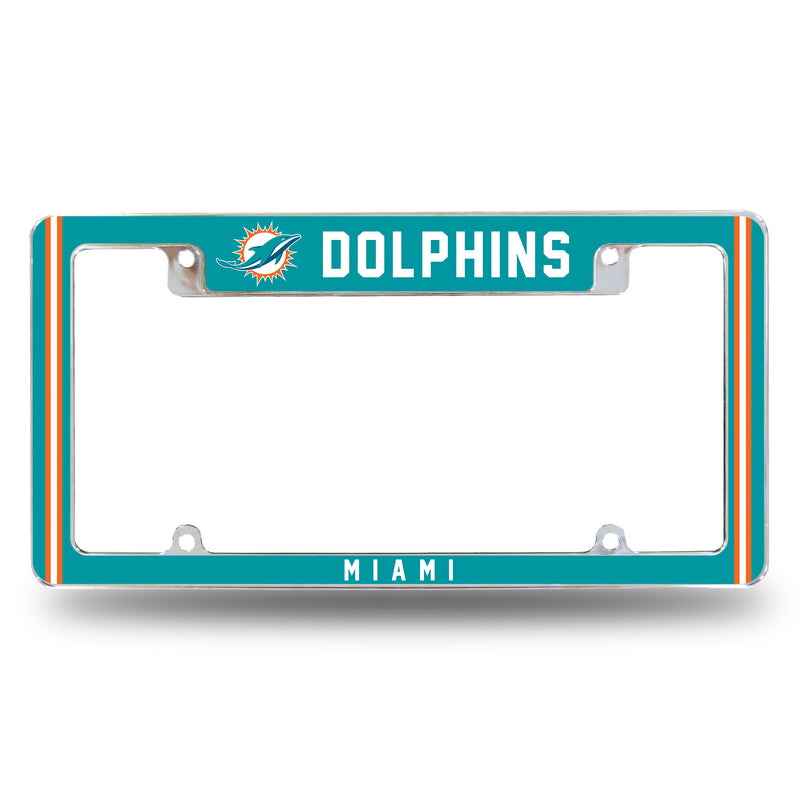 Dolphins Alternate Design All Over Chrome Frame - Top Oriented